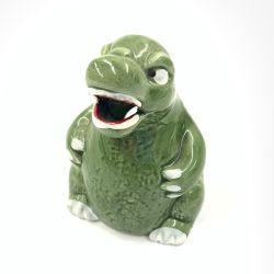 〇〇  ゴジラ ミニ灰皿 陶器 グリーン Bランク