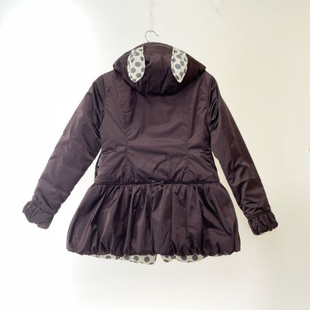  Shirley Temple シャーリーテンプル キッズ 中綿コート 160cm うさ耳付き リバーシブル ブラウン