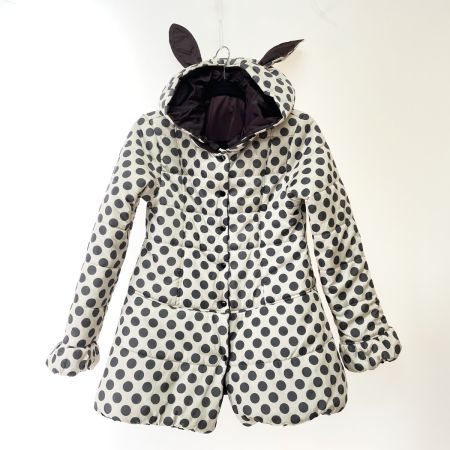  Shirley Temple シャーリーテンプル キッズ 中綿コート 160cm うさ耳付き リバーシブル ブラウン