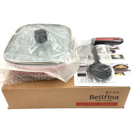  Bellfina ベルフィーナ マルチパン スクエア 3点セット フライパン 調理器具 A-77637 レッド