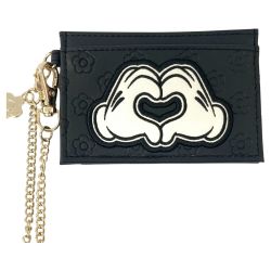 〇〇 MARY QUANT マリークワント ディズニー コラボ パスケース カードケース ブラック Aランク