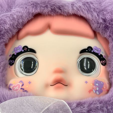   nommi 400％ ぬいぐるみ 晩安小熊 おやすみくま 紫 ぬいぐるみ 人形 パープル