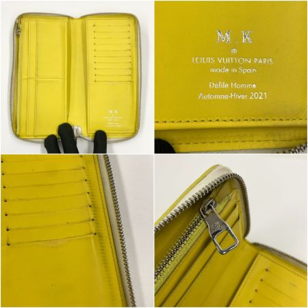  LOUIS VUITTON ルイヴィトン  エブリデイ ジッピーウォレット ヴェルティカル ラウンドファスナー長財布 M80852 イエロー イニシャル入り
