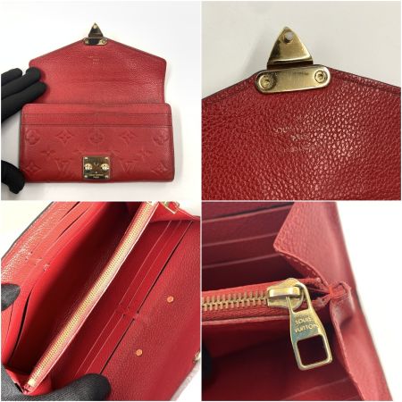  LOUIS VUITTON ルイヴィトン モノグラム アンプラント ポルトフォイユ メティス レディース 二つ折り長財布 M63728 レッド
