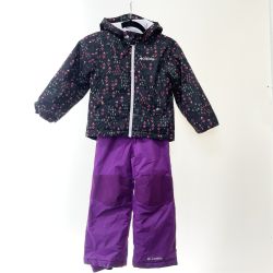 〇〇 Columbia コロンビア スキーウエア上下セット 110cm パープル Bランク