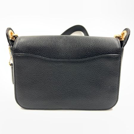  COACH コーチ ワンポイントロゴ フラップ ショルダーバッグ   F77979 ブラック