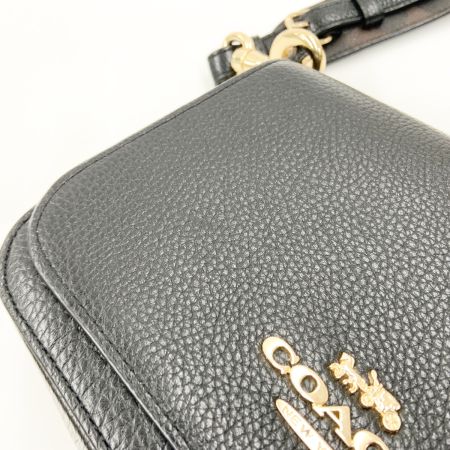  COACH コーチ ワンポイントロゴ フラップ ショルダーバッグ   F77979 ブラック