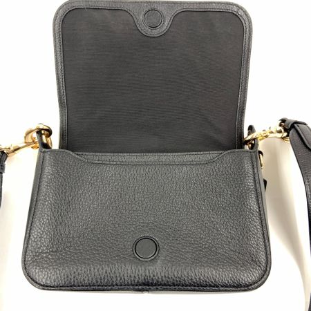  COACH コーチ ワンポイントロゴ フラップ ショルダーバッグ   F77979 ブラック