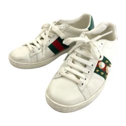 〇〇 GUCCI グッチ エース パール スタッド シェリーライン スニーカー 表記サイズ 34 2/1 431887 ホワイト Cランク
