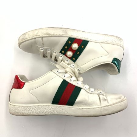  GUCCI グッチ エース パール スタッド シェリーライン スニーカー 表記サイズ 34 2/1 431887 ホワイト