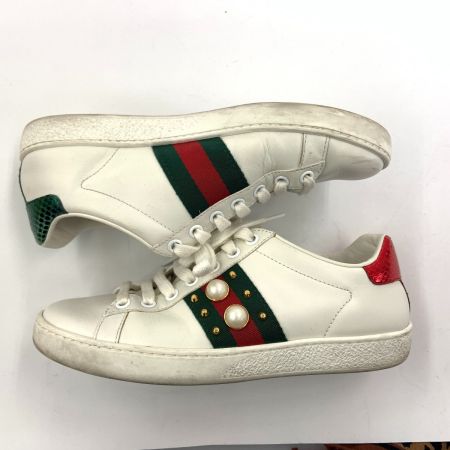  GUCCI グッチ エース パール スタッド シェリーライン スニーカー 表記サイズ 34 2/1 431887 ホワイト