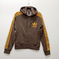 〇〇 adidas アディダス メンズ  パーカー 万国旗タグ SIZE M 938005 ブラウン×オレンジ Bランク