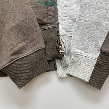  TOBILA レディース 裏起毛パウダー加工ジップカーディガン SIZE M ブラウン×グレー