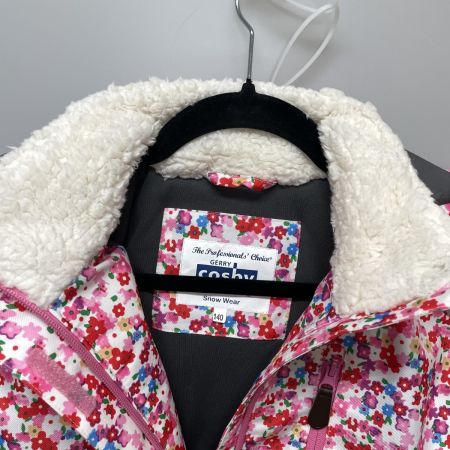  Cosby 花柄 スキーウェア上下セット 140cm  ピンク×ネイビー