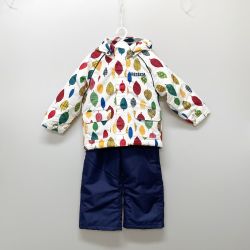 〇〇 ONYONE オンヨネ スキーウェア上下セット TODDLER SUIT 90cm RES51004 ホワイト×ネイビー Aランク