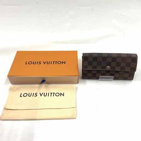  LOUIS VUITTON ルイヴィトン ダミエ ポルトフォイユ サラ 二つ折り長財布  N61734 ブラウン