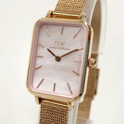 〇〇 Daniel Wellington ダニエル・ウェリントン QUADRO PRESSED MELROSE PEARL  腕時計 ゴールド x ピンク Bランク