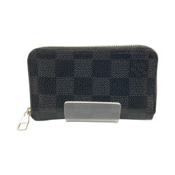 〇〇 LOUIS VUITTON ルイヴィトン ダミエ グラフィット ジッピー コインパース コインケース M63076 ブラック Cランク
