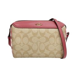〇〇 COACH コーチ ショルダーバッグ シグネチャー  F76630 ピンク×ベージュ Bランク