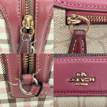  COACH コーチ ショルダーバッグ シグネチャー  F76630 ピンク×ベージュ