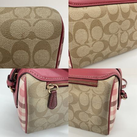  COACH コーチ ショルダーバッグ シグネチャー  F76630 ピンク×ベージュ