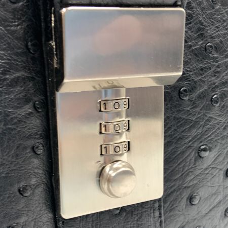  オーストリッチ ビジネスバッグ ブリーフケース ハンドバッグ ブラック