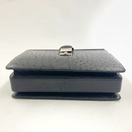  オーストリッチ ビジネスバッグ ブリーフケース ハンドバッグ ブラック