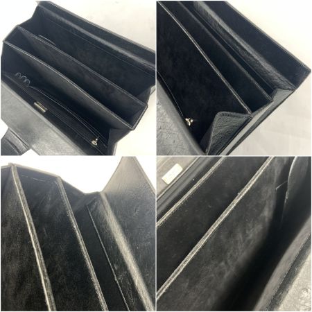  オーストリッチ ビジネスバッグ ブリーフケース ハンドバッグ ブラック