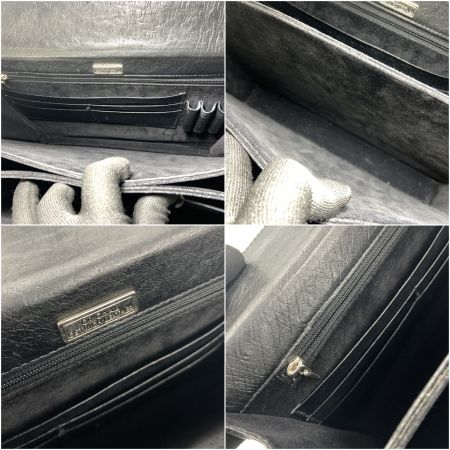  オーストリッチ ビジネスバッグ ブリーフケース ハンドバッグ ブラック