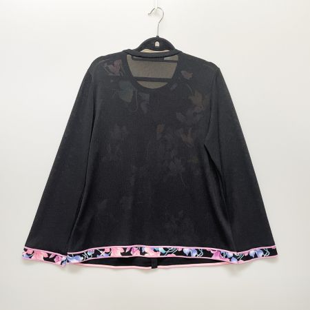  LEONARD レオナール レディース カーディガン 花柄 size44 ブラック