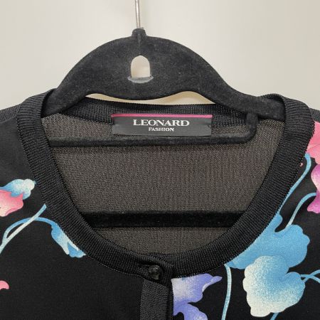  LEONARD レオナール レディース カーディガン 花柄 size44 ブラック