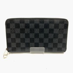 〇〇 LOUIS VUITTON ルイヴィトン ダミエ グラフィット ジッピー オーガナイザー ラウンドファスナー長財布 N63077 ブラック Bランク