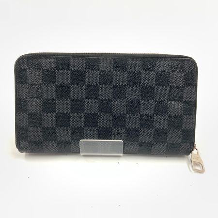  LOUIS VUITTON ルイヴィトン ダミエ グラフィット ジッピー オーガナイザー ラウンドファスナー長財布 N63077 ブラック