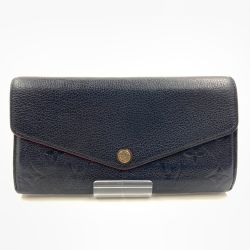 〇〇 LOUIS VUITTON ルイヴィトン モノグラム アンプラント ポルトフォイユ サラ 二つ折り長財布  M62125 ネイビー Cランク