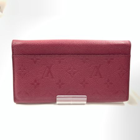  LOUIS VUITTON ルイヴィトン モノグラム アンプラント ポルトフォイユ サラ 二つ折り長財布　 M61183 ワインレッド