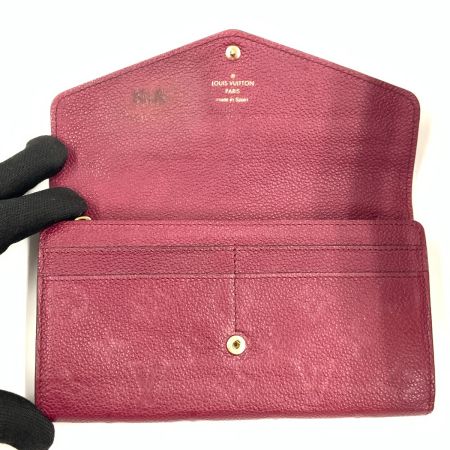  LOUIS VUITTON ルイヴィトン モノグラム アンプラント ポルトフォイユ サラ 二つ折り長財布　 M61183 ワインレッド