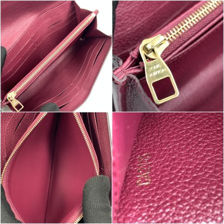  LOUIS VUITTON ルイヴィトン モノグラム アンプラント ポルトフォイユ サラ 二つ折り長財布　 M61183 ワインレッド