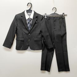 〇〇 SAMURAI BLUE キッズ フォーマルスーツ 男の子 サッカー日本代表 120cm ブラック Aランク