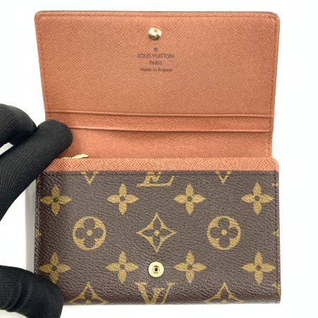  LOUIS VUITTON ルイヴィトン モノグラム ポルト モネ ビエ トレゾール 二つ折り財布 M61730 ブラウン