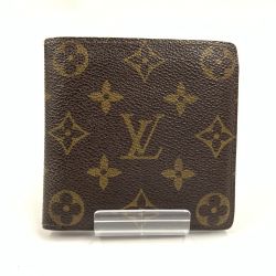 〇〇 LOUIS VUITTON ルイヴィトン モノグラム ポルトフォイユ マルコ 二つ折り短財布  M61669 ブラウン 現状渡し ジャンク品 Dランク