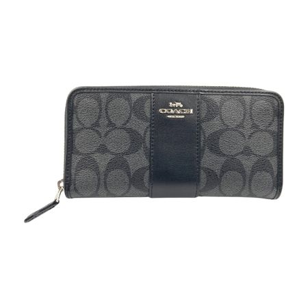  COACH コーチ シグネチャー ラウンドファスナー 長財布 F54630 ブラック