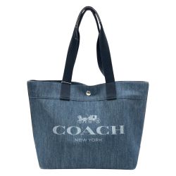 〇〇 COACH コーチ デニム トートバッグ ハンドバッグ F67415 ブルー Bランク