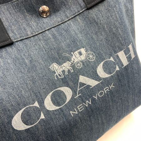  COACH コーチ デニム トートバッグ ハンドバッグ F67415 ブルー