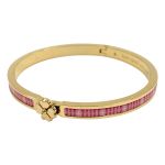 〇〇 Kate Spade ケイトスペード ヘリテージ スペード フラワー シン ヒンジ バングル ブレスレット ゴールド x ピンク Bランク