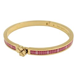〇〇 Kate Spade ケイトスペード ヘリテージ スペード フラワー シン ヒンジ バングル ブレスレット ゴールド x ピンク Bランク