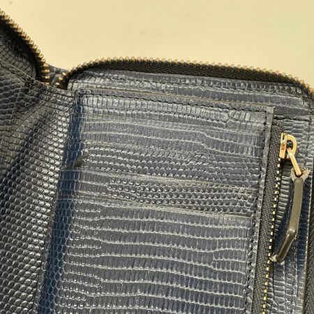 Paul Smith ポールスミス メンズ ラウンドジップ クロコ型押し 二つ折り財布 ブルー