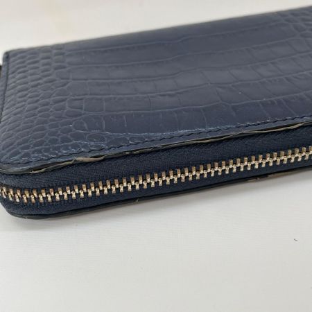 Paul Smith ポールスミス メンズ ラウンドジップ クロコ型押し 二つ折り財布 ブルー