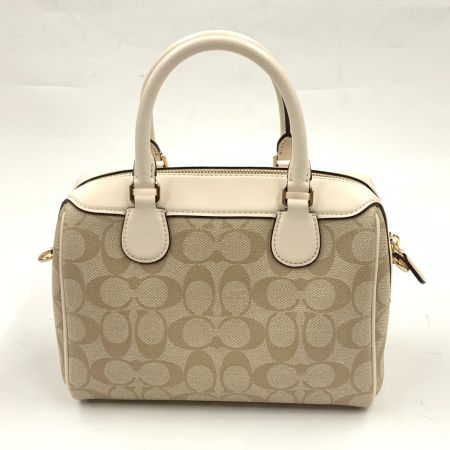  COACH コーチ シグネチャー 2WAY ハンドバッグ ショルダーバッグ ミニボストンバッグ F32203 ベージュ