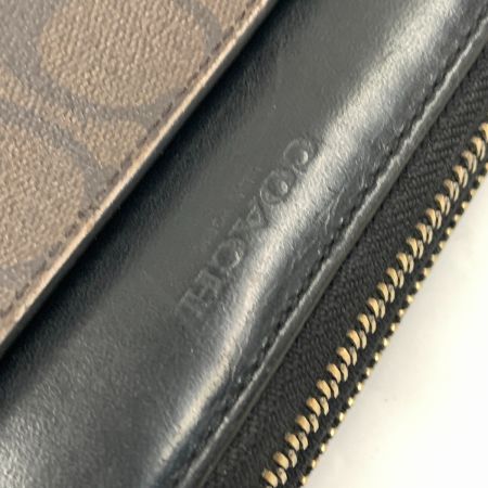  COACH コーチ シグネチャー ダブルジップ トラベル オーガナイザー ラウンドファスナー 長財布 ロングウォレット  F66562 ブラウン