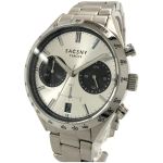 〇〇 YSACCS サクスニーイザック クオーツ クロノグラフ 腕時計 SY-15219 シルバー Bランク